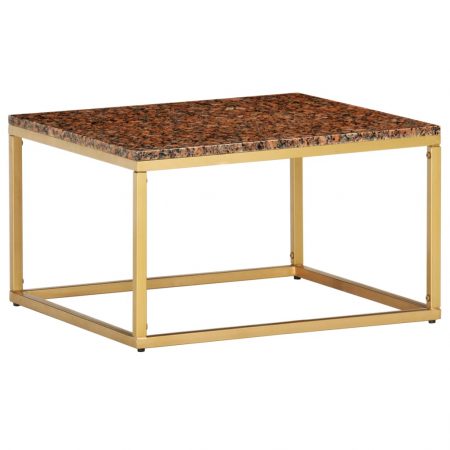 Bild på vidaXL Soffbord röd 60x60x35 cm äkta sten med marmorstruktur