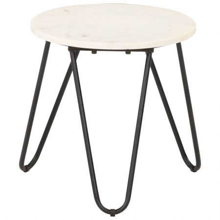 Bild på vidaXL Soffbord vit 40x40x40 cm äkta sten med marmorstruktur