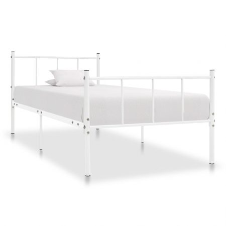 Bild på vidaXL Sängram vit metall 90x200 cm