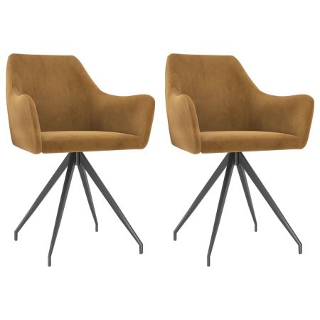 Bild på vidaXL Matstolar 2 st brun sammet