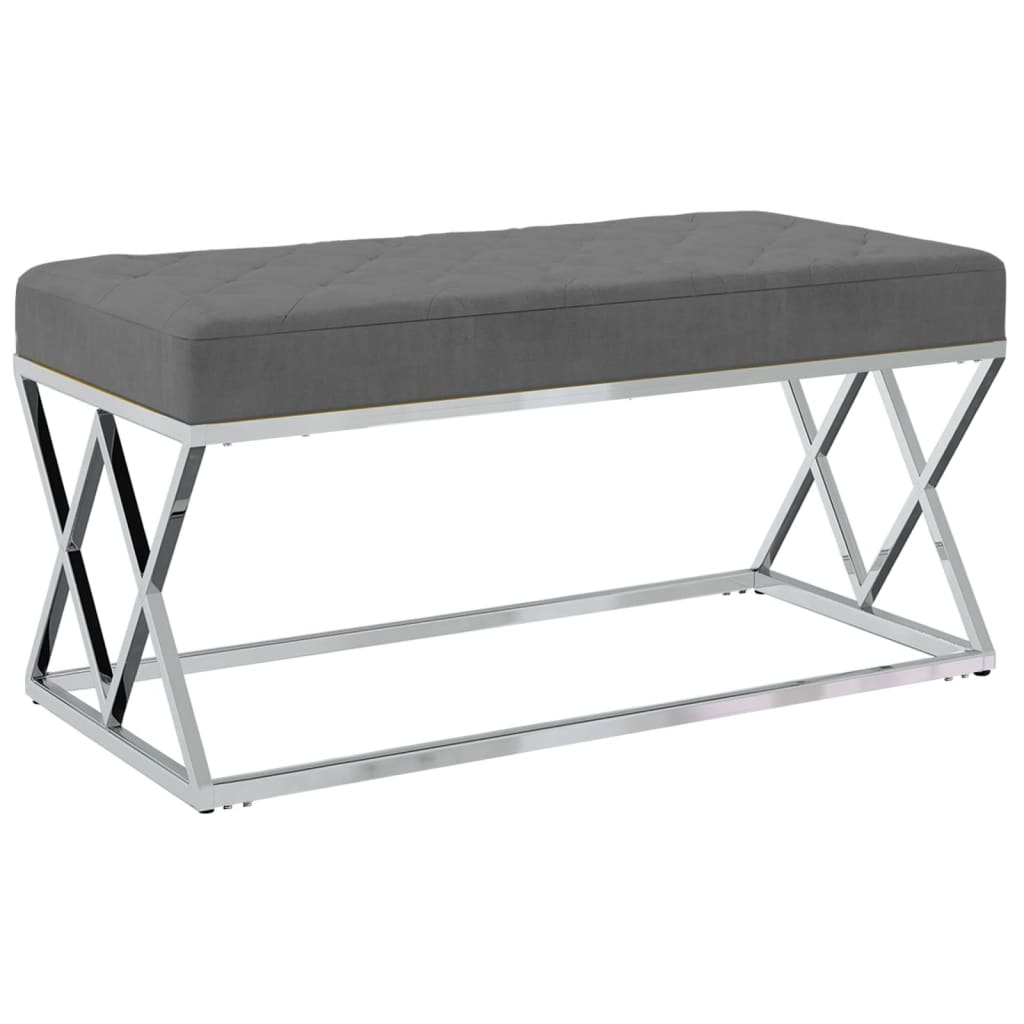 8720286340684_a_en_hd_1 Bild på vidaXL Bänk mörkgrå sammet och rostfritt stål