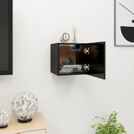 Bild på vidaXL Väggmonterat tv-bänk svart 30
