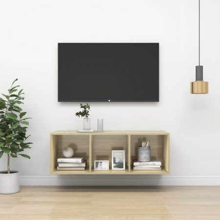 Bild på vidaXL Väggmonterad tv-bänk somona-ek 37x37x107 cm spånskiva