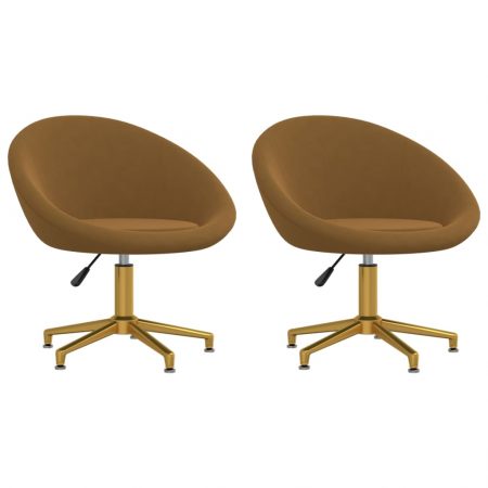 Bild på vidaXL Matstolar 2 st brun sammet