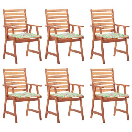 Bild på vidaXL Trädgårdsstolar 6 st med dynor massivt akaciaträ