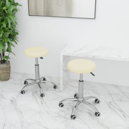 Bild på vidaXL Matstolar 2 st gräddvit konstläder