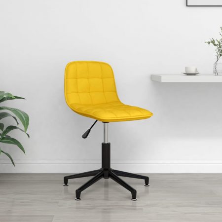 Bild på vidaXL Snurrbar matstol gul sammet