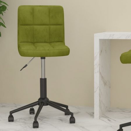 Bild på vidaXL Snurrbar kontorsstol ljusgrön sammet