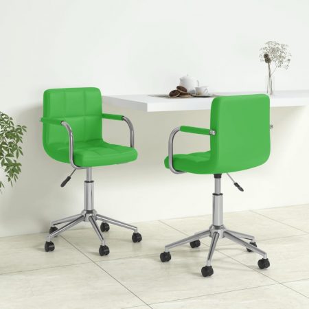 Bild på vidaXL Snurrbara matstolar 2 st grön konstläder
