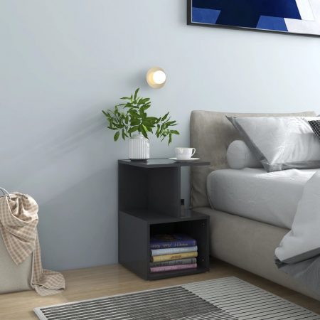 Bild på vidaXL Sängbord 2 st grå 35x35x55 cm spånskiva