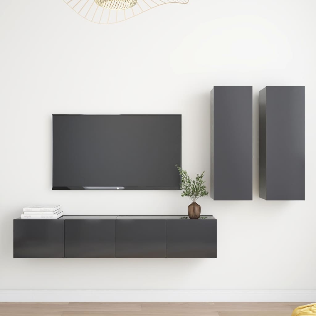 8720286571897_m_en_hd_1 Bild på vidaXL TV-skåp 4 delar grå spånskiva