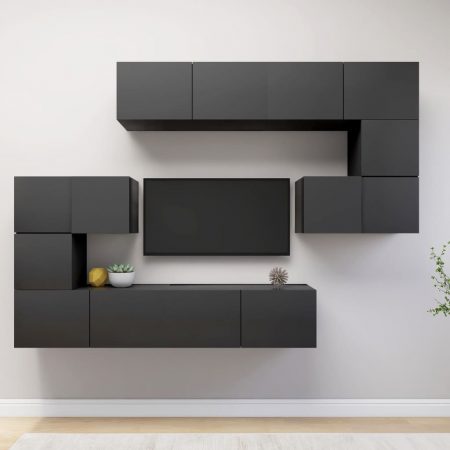 Bild på vidaXL TV-skåp 8 delar grå spånskiva