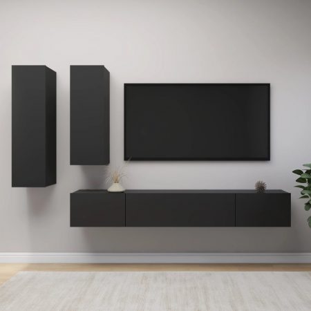 Bild på vidaXL TV-skåp 4 delar grå spånskiva