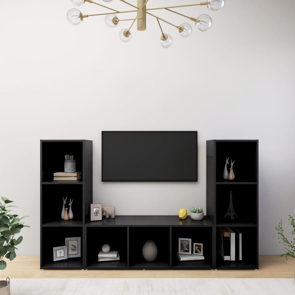 8720286592656_m_en_hd_1 Bild på vidaXL TV-bänk 3 delar svart 107x35x37 cm spånskiva