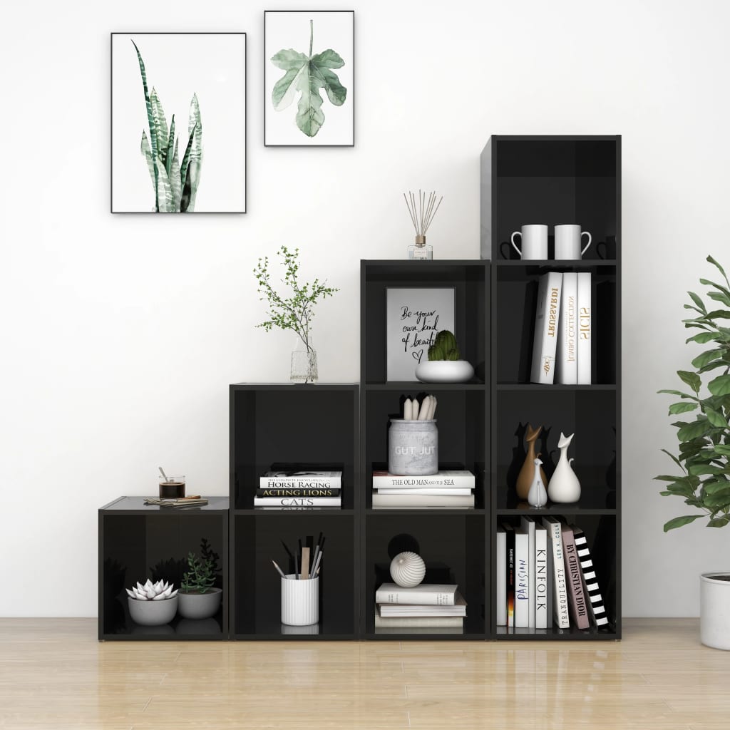 8720286593790_m_en_hd_1 Bild på vidaXL TV-skåp 4 delar svart högglans spånskiva