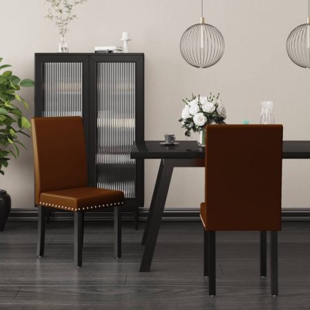 Bild på vidaXL Matstolar 2 st brun PVC