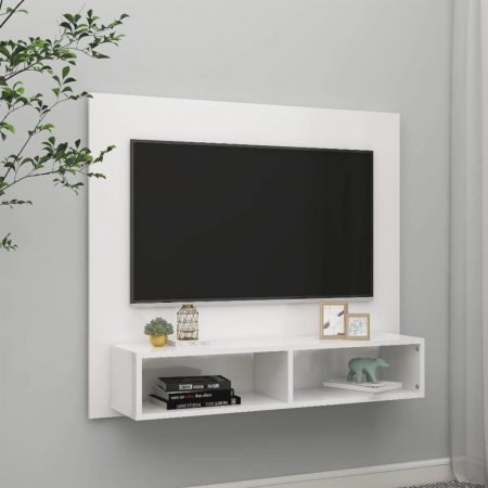 Bild på vidaXL Väggmonterat tv-skåp vit högglans 102x23