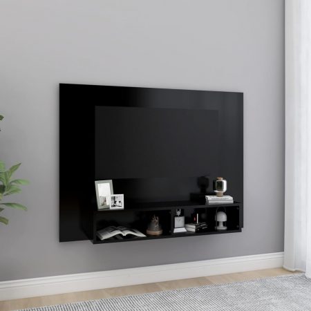 Bild på vidaXL Väggmonterat tv-skåp svart 120x23