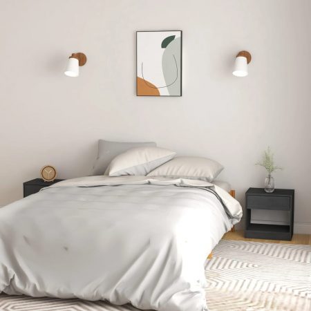 Bild på vidaXL Sängbord 2 st 40x31x40 cm massiv furu grå
