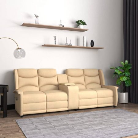 Bild på vidaXL 4-sits massagefåtölj med mugghållare gräddvit