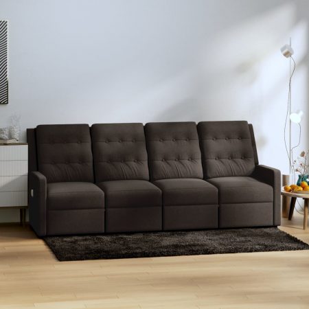 Bild på vidaXL 4-sits massagestol ljusgrå brun tyg