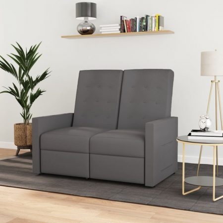 Bild på vidaXL 2-sits reclinerfåtölj ljusgrå tyg
