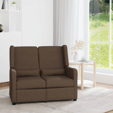 Bild på vidaXL 2-sits reclinerfåtölj brun tyg