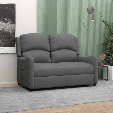 Bild på vidaXL 2-sits reclinerfåtölj ljusgrå tyg