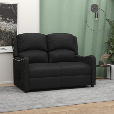 Bild på vidaXL 2-sits reclinerfåtölj svart tyg