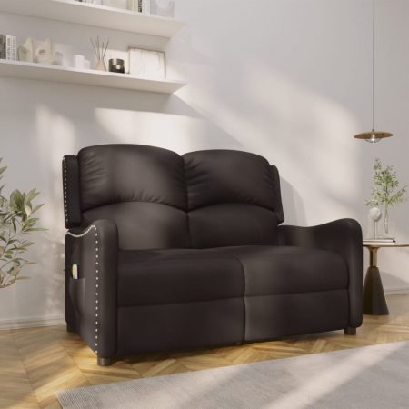 Bild på vidaXL 2-sits massagestol svart glansig konstläder