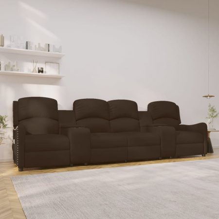 Bild på vidaXL 4-sits massagestol med mugghållare brun glansig konstläder