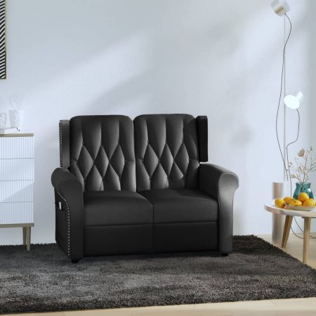 Bild på vidaXL 2-sits massagestol svart glansig konstläder