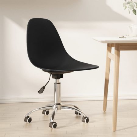 Bild på vidaXL Snurrbara matstolar svart PP