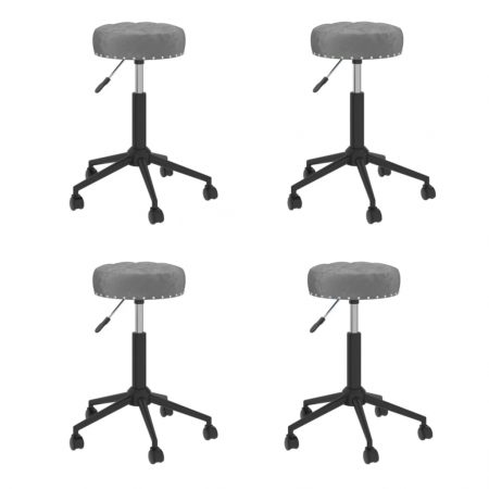 Bild på vidaXL Snurrbara matstolar 4 st mörkgrå sammet