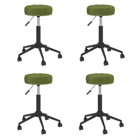 Bild på vidaXL Snurrbara matstolar 4 st ljusgrön sammet