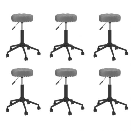 Bild på vidaXL Snurrbara matstolar 6 st mörkgrå sammet