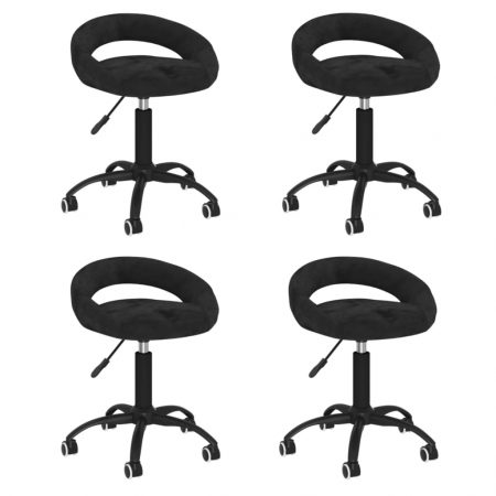 Bild på vidaXL Snurrbara matstolar 4 st svart sammet