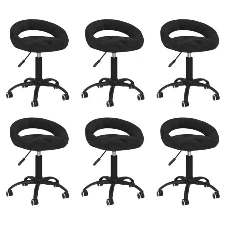 Bild på vidaXL Snurrbara matstolar 6 st svart sammet