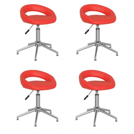 Bild på vidaXL Snurrbara matstolar 4 st röd konstläder