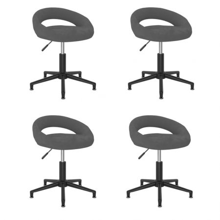 Bild på vidaXL Snurrbara matstolar 4 st mörkgrå sammet