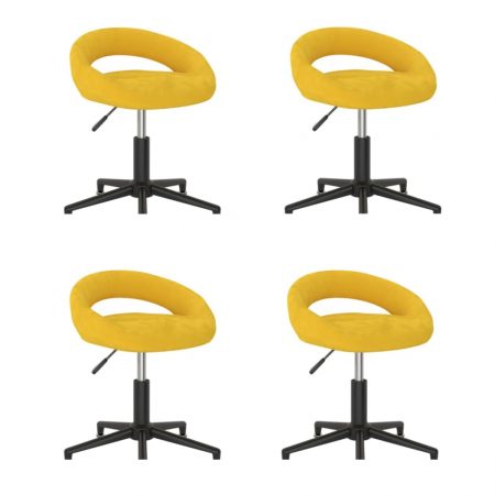 Bild på vidaXL Snurrbara matstolar 4 st senapsgul sammet