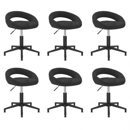Bild på vidaXL Snurrbara matstolar 6 st svart sammet