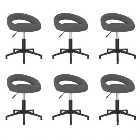 Bild på vidaXL Snurrbara matstolar 6 st mörkgrå sammet