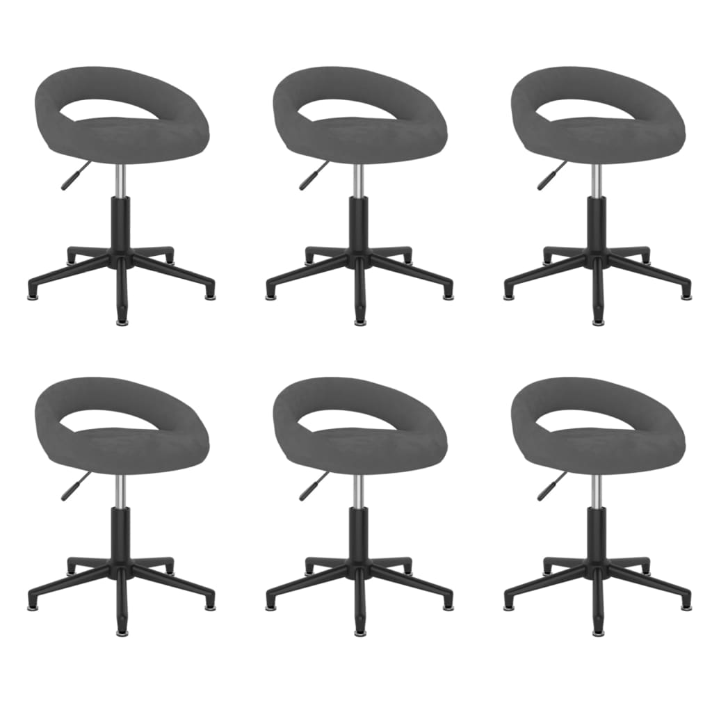 8720286729007_a_en_hd_1 Bild på vidaXL Snurrbara matstolar 6 st mörkgrå sammet
