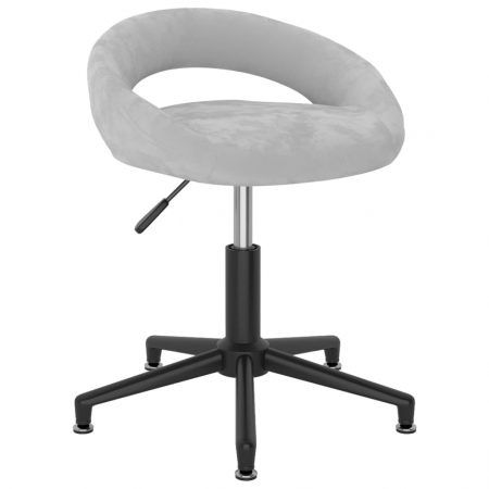 Bild på vidaXL Snurrbar matstol grå sammet