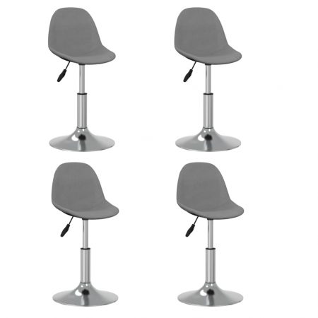 Bild på vidaXL Snurrbara matstolar 4 st ljusgrå tyg
