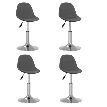 Bild på vidaXL Snurrbara matstolar 4 st mörkgrå tyg