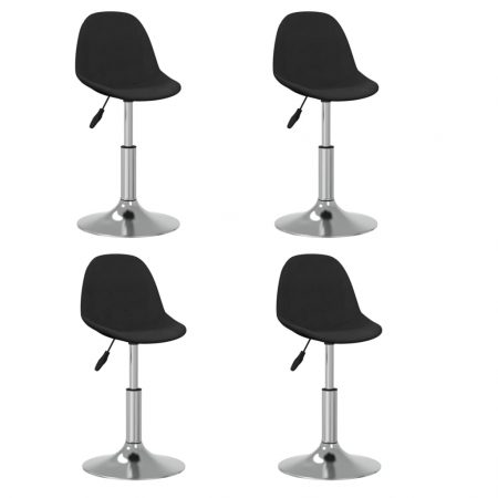 Bild på vidaXL Snurrbara matstolar 4 st svart tyg