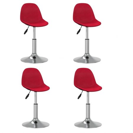 Bild på vidaXL Snurrbara matstolar 4 st vinröd tyg