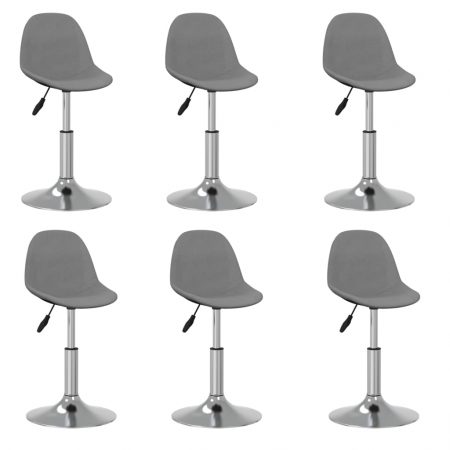 Bild på vidaXL Snurrbara matstolar 6 st ljusgrå tyg